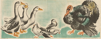 ducks, childrens panel, animals, turkeyu
