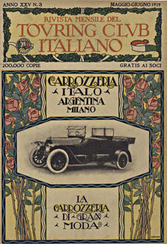 old car, art nouveau flowers, Italian,