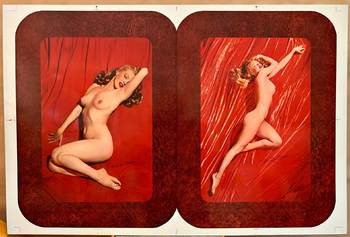Marilyn Monroe nude on metal plates, original, very rare, fine condition.