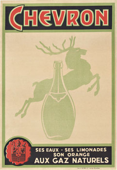 deer, bottle, liquor poster, linen backed, French poster, original