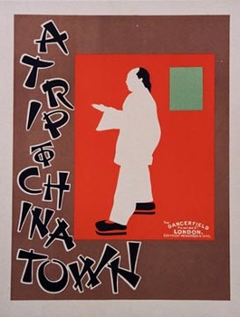Original turn of the century poster: A Trip to Chinatown, pl. 184. <br>Original. Les Maitres de l'Affiche PL. 184. Presented in a 16" x 20" acid free archival museum mat. Artist: Beggarstaff