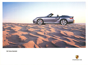 Original, horizontal factory issue Porsche 911 Turbo Cabriolet poster <br> <br>This is an Original Lithograph Vintage Poster; it is not a reproduction. <br>The Vintage Poster has been working with collectors around the world helping them with their origin