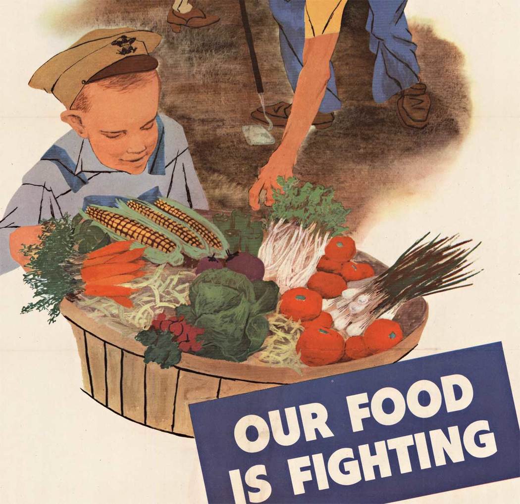Original military poster: PLANT A VICTORY GARDEN, World War II, genuine antique vintage poster. Office of War Information, Washington, D.C."/"U. S. Government Printing Office : 1943--O-506017" Size: 22" x 28". Year: c. 1943.