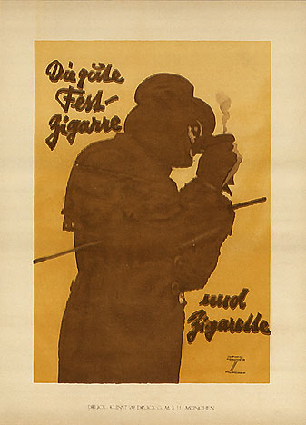 Ludwig Hohlwein - Diegute Fest - Zigarre und Zigarette - Lithograph - 9" x 11.75"