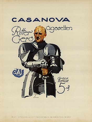 Ludwig Hohlwein - Casanova Ritter Gero - Lithograph - 9" x 11.75"
