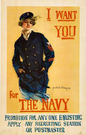 Original. Linen Backed. Rare. I WANT YOU FOR THE NAVY. Promotion for anyone enlisting apply any recruiting stations or postmaster. Authentic World War 1 antique military poster. <br> <br>Forbes Boston. a "Forbes, Boston" printer's stamp in the lowe