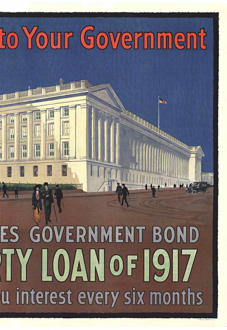 us mint, military poster, ww1, original poster, second liberty loan, 1917, World War 1 poster, US Treasury, bonds poster