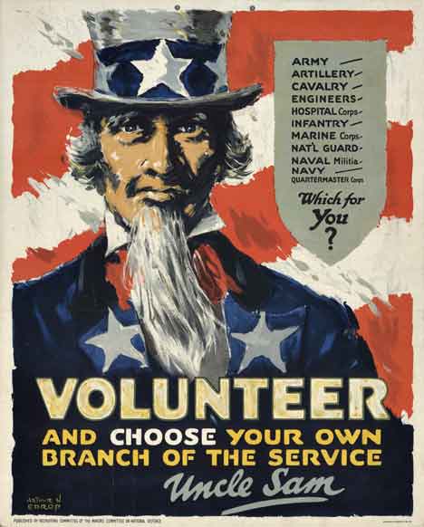 Uncle sam asking you to join in the fight.