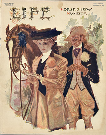 Life Magazine, woman, man horse, 1909 origional