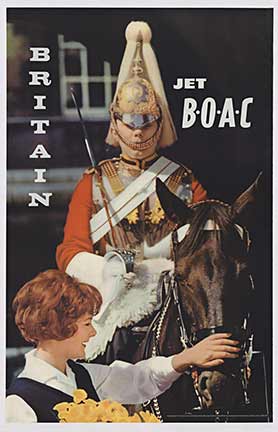 woman, British Royal Guard on horseback, linen backed, original poster, fine condition.