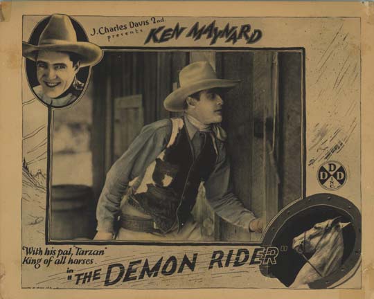 A small movie card for "The Demon Rider" movie
