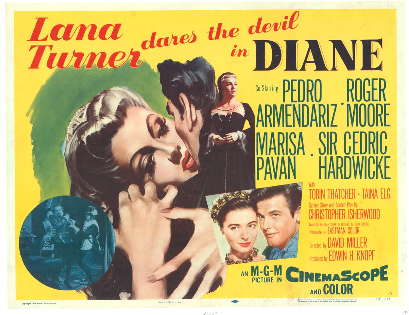Linen backed Diane with Lana turner and Roger Moore.. A movie full of wonderful classic costumes, One of Roger Moore's first movie performances