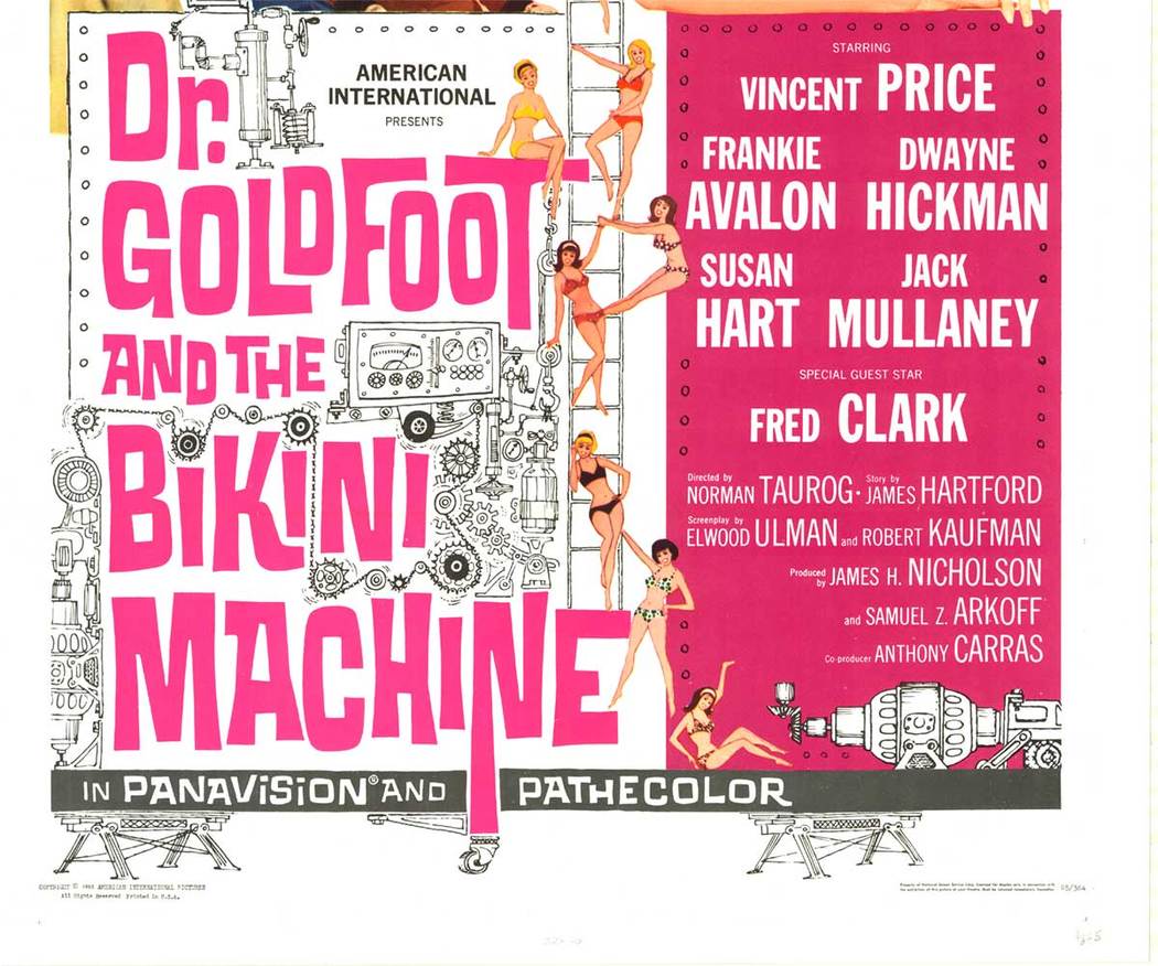 This is a bikini machine! Dr. Goldfoot and the Bikini Machine with Vincent Price and Frankie Avalon.