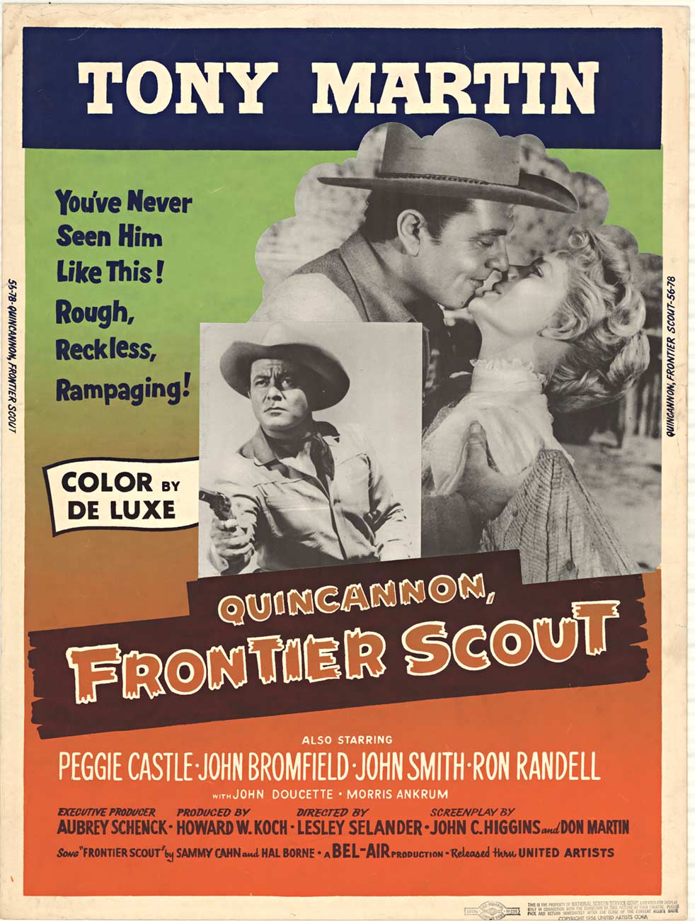 Original U.S. One sheet untrimmed 30 x 40" printer's proof for the movie poster Frontier Scout. Rolled, not folded. Very good condition with minor wear along the borders. <br> <br>Synopsis: Frontier Scout was one of a handful of western vehicles for 