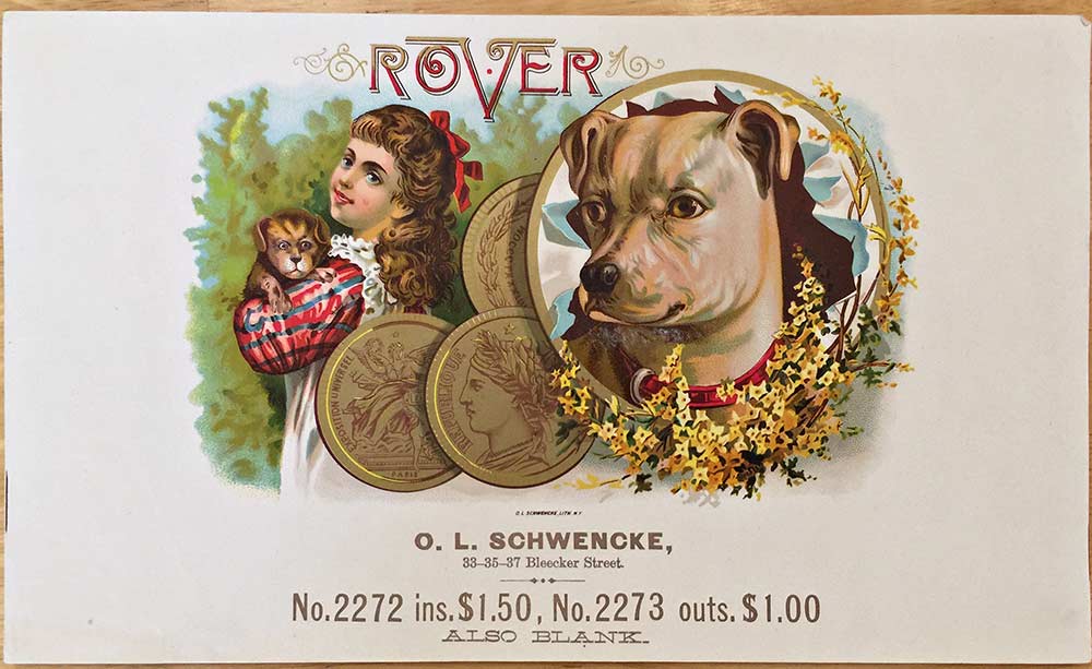 Anonymous Artists - Rover Cigar Box Label - embossed lithograph - 10 x 6"