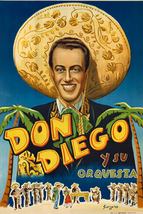 man called don diego and his orchestra, linen backed, original poster