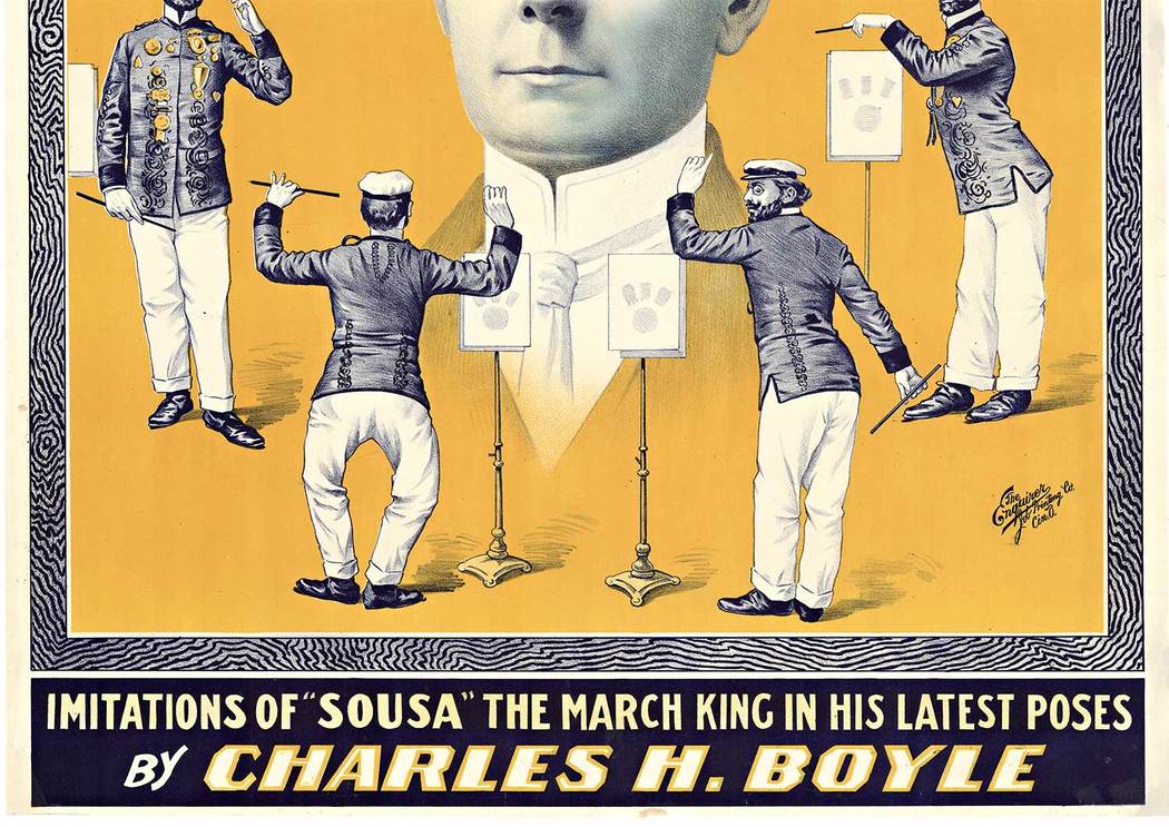 1890's Charles H. Boyle "The Star Boarder" Vintage Sousa Antique Advertising Poster. Original stone lithograph, linen backed, very good condition. <br>PRINTED BY: The Enquirer Job Printing Co, Cincinnati, Ohio <br>AGE: Circa 1890-1900 stone lithograph.