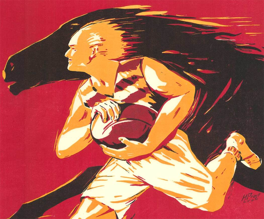 . We love this poster's depth of color, texture, and oomph - powerful and very, very Art Deco. This poster is an original Art Deco lithograph. This poster is related more to sports and running than food, but it is food that provides the energy. <br> <b