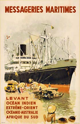 cargo ship, linen backed, old trcuks, raft, linen backed, original poster