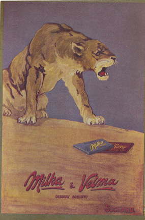 Anonymous Artists - Milka & Velma Suchard Chocolate tiger, chocolate, Italian, Swiss Chocolate