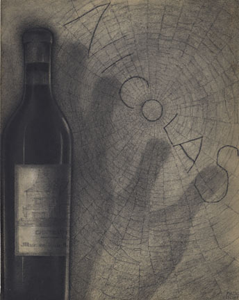 blackk and white, wine poster