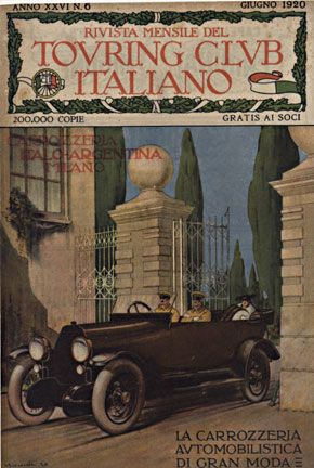car, convertible, big gates, Italian, linen backed, original