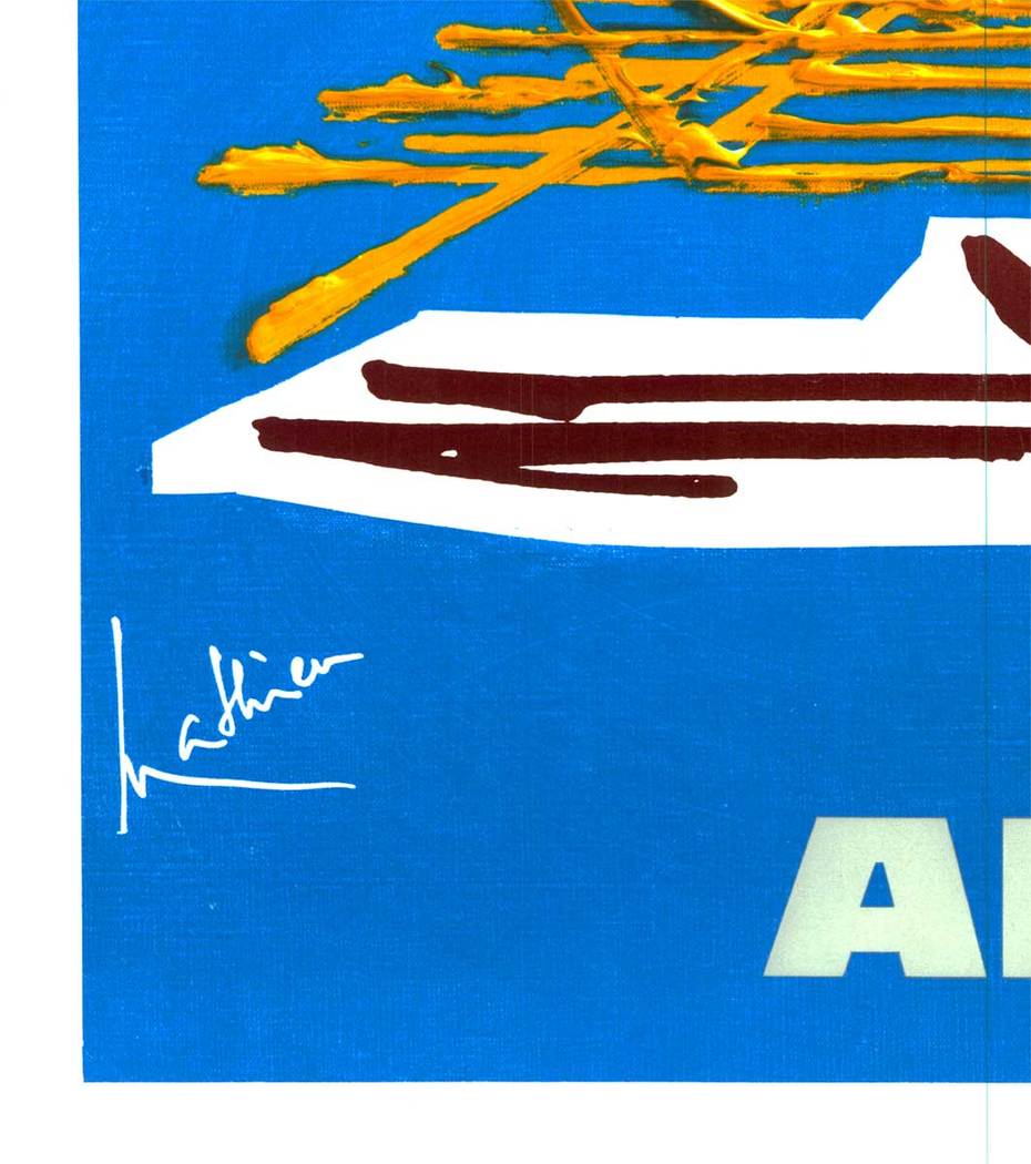 Air France, Air France poster, Greece, original poster, column, drawn building in background.