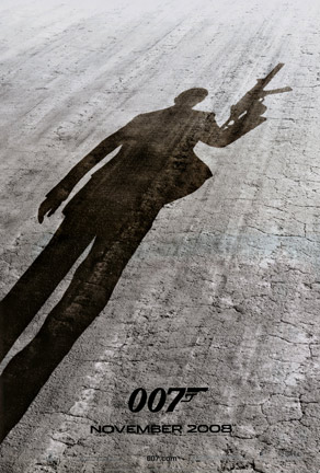 007, black and white, shadow, pre-release movie poster