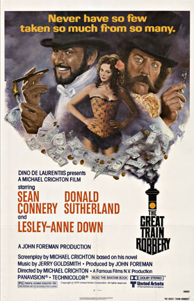 Sean Connery and donald Sutherland star in The Great Train Robbery. Never have so few taken so much from so many