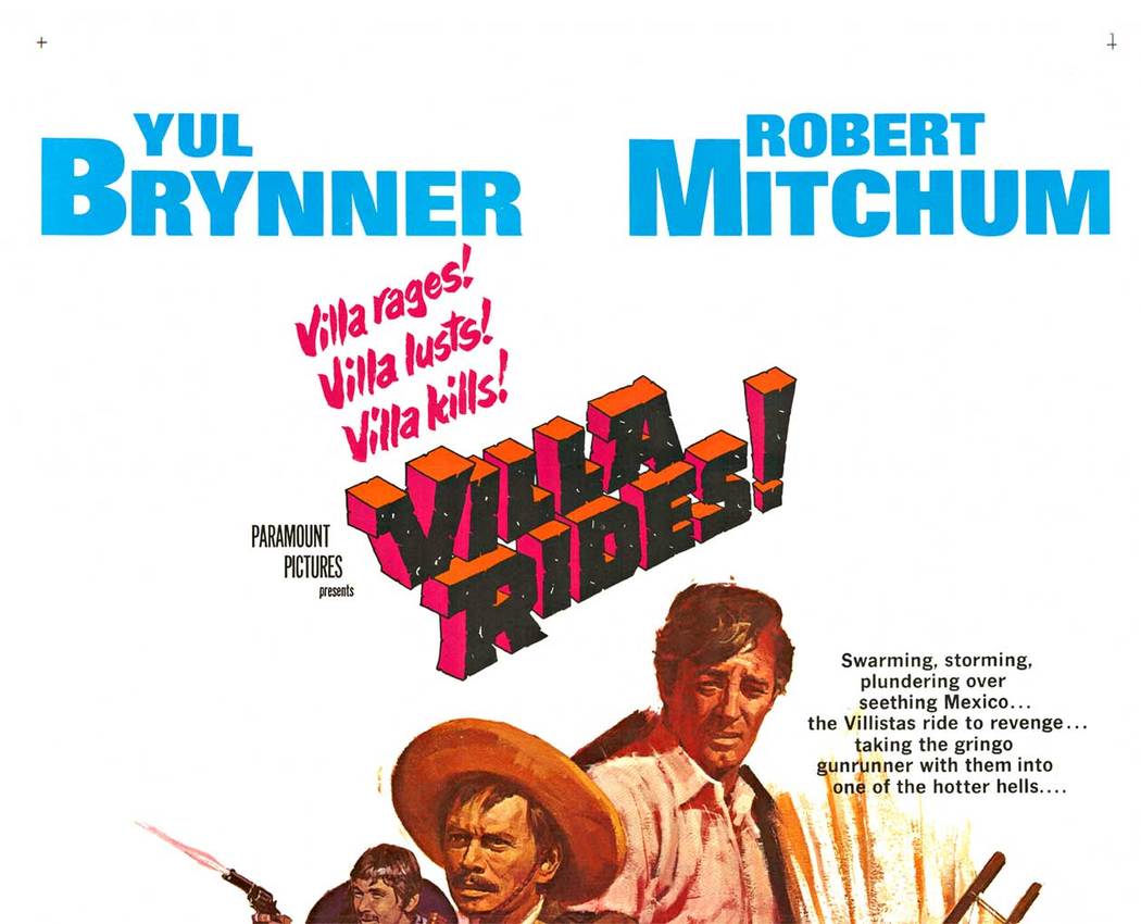 Yul Brynner, Robert Mitchum, and Charles Broson in Villa Rides! Ole!