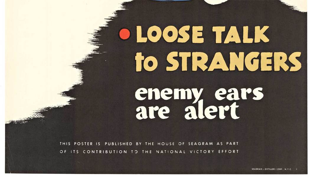 Hand with big word Stop, original, linen backed WWII poster