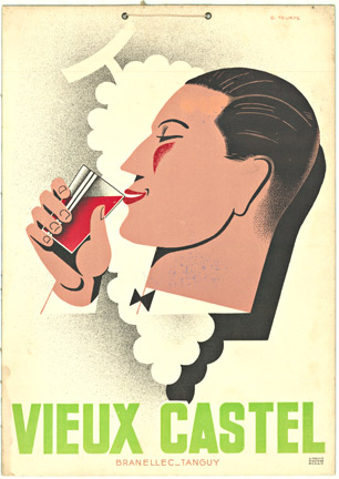 Veux Castel, Branellec Tanguy, O. Tourte, Wine, Man drinking wine, Liquour, 1930, Smile
