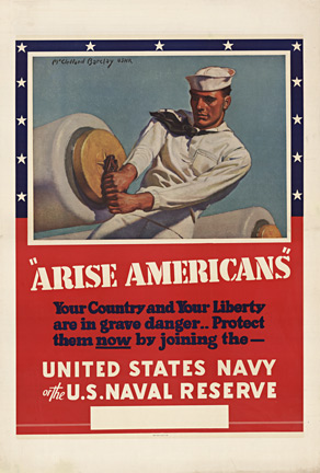 US Navy poster, World war 2, seaman, big gun, linen backed, original
