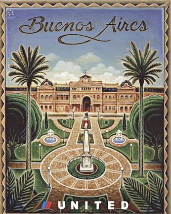 Buenos Aires United Airlines poster.