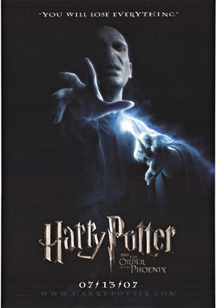 HARRY POTTER! YAY! A movie poster for the order of the phoenix.