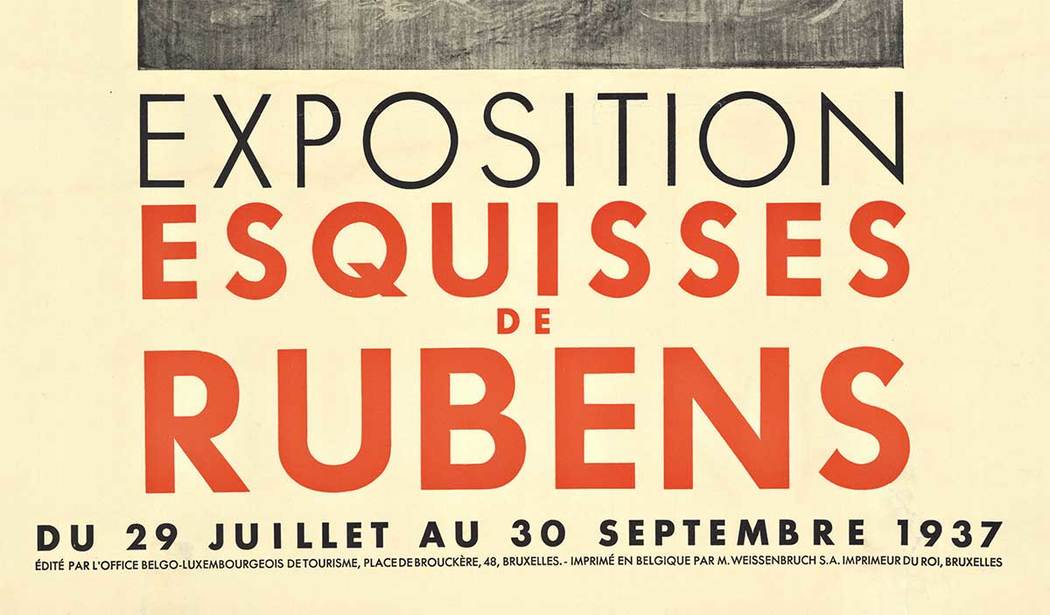 exhibition poster Rubens, linen backed, orignal 1937, fine condition