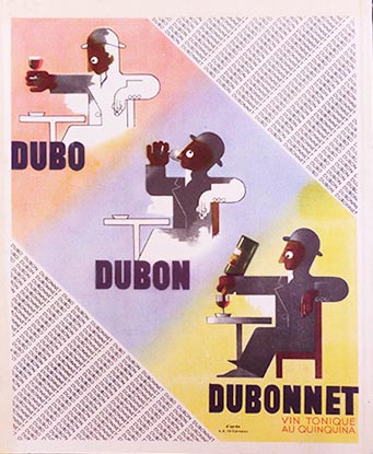 Dubo, Dubon, Dubonnet Vin Tonique au Quinquina, Adolphe Jean Marie Cassandre, Liquor, Drink, Glass, Original Vintage Poster