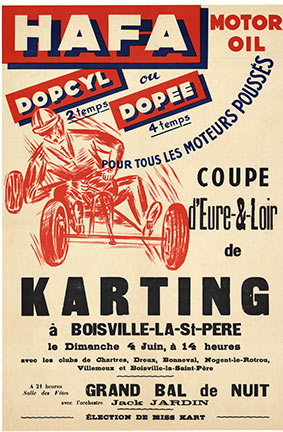 go-kart, French poster, original poster, motor oil