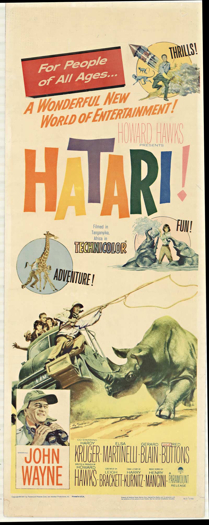 orignal poster, movie poster, John Wayne, Africa, poster insert, mid-century modern