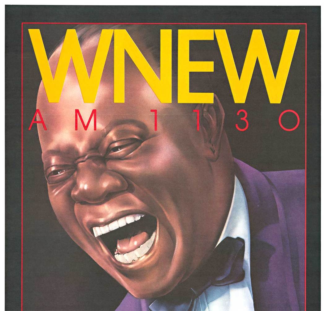 Original WNEW AM 1130 poster featuring Louis Armstrong <br>Blessed with America's Best, linen backed, fine conditioin. Ready to frame. <br> <br>Metromedia Radio broadcasts music in the tradition of the World’s Greatest Radio Station, WNEW-AM. In 1934 b