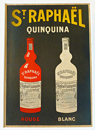 St. Raphael quinquina Bottles, Rouge, Blanc, Black, French , Stone Lithograph, Original vintage poster