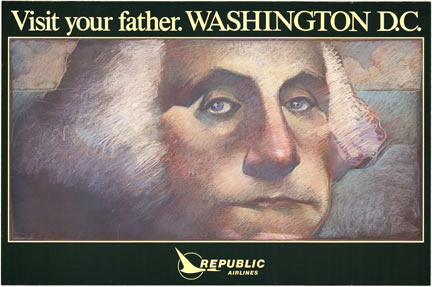 Geroge washington, travel poster, original poster, Republic Airline