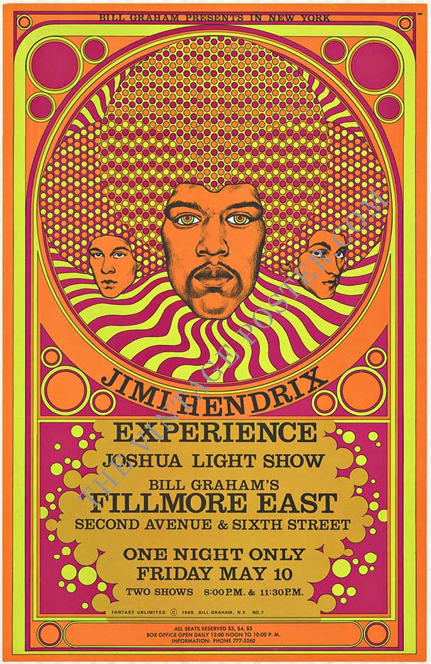 Jimi Hendrix Experience  Fillmore East Original 1968 Vintage  David Byrd 