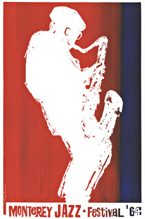 saxaphone, jazz poster, serigraph, fine condition, original, 1964,