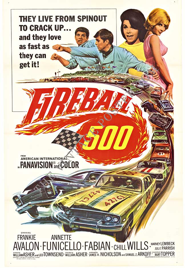 Fireball 500, A car racing poster for a car racing poster. Two pretty chicks, two fast cars.