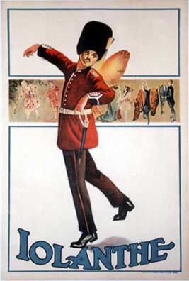 opera poster, man with butter fly wings, linen backed, original poster