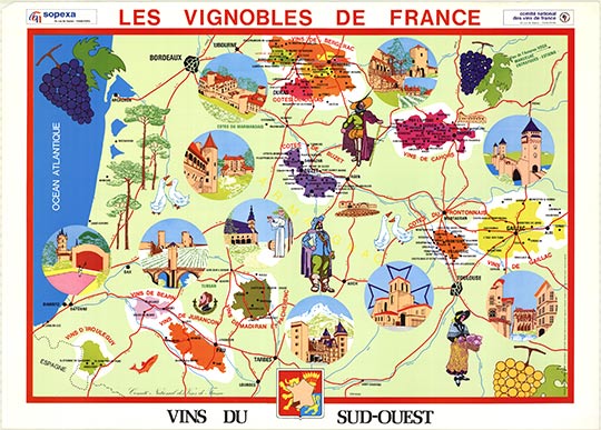 A farely contemporary map of french vineyards. Which have you been to?