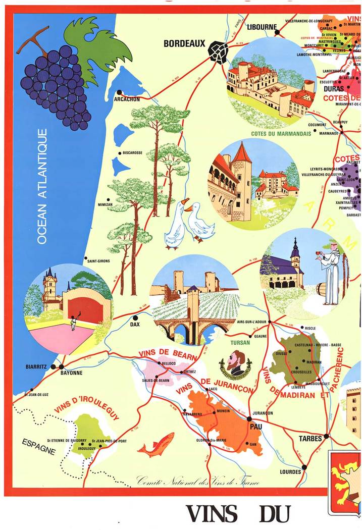 A farely contemporary map of french vineyards. Which have you been to?