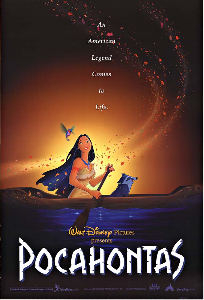 Original Walt Disney's POCAHONTAS, double sided; pre release teaster; size: 27" x 40"; yea: 1995. Very good to excellent condition. This can be used in a theater light box. <br> <br>POCAHONTAS 1995 DS Teaser. Note: This is an Original Movie Poster
