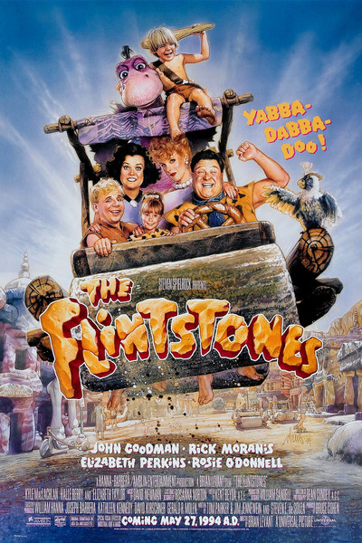 The FLINTSTONES, original pre-release authentic theater movie poster; size 27" x 40'. Famous artist: Drew Struzan. Roll, double sided suitable for theater light box framing. Excellent condition. <br> <br>Original American US 1 sheet, rollled, poste